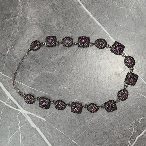 Purple Stone Fashion Necklace 16 to 19 inches adjustable